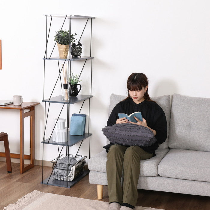 EZBO ワイヤーラック5段 60幅 ダークグレー 幅610×奥行310×高さ1555 fj-67324の画像