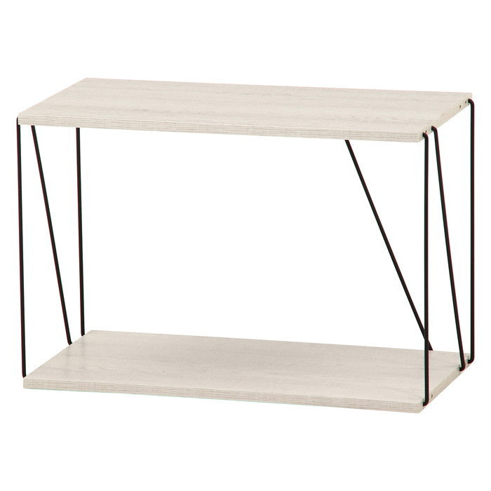 EZBO ワイヤーラック2段 60幅 ホワイトオーク ホワイトウォッシュ 幅610×奥行310×高さ400 fj-67325の画像