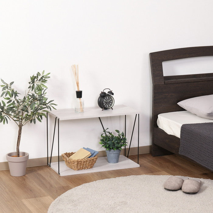 EZBO ワイヤーラック2段 60幅 ホワイトオーク ホワイトウォッシュ 幅610×奥行310×高さ400 fj-67325の画像