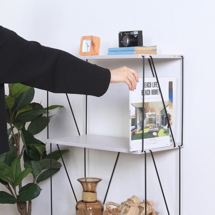 EZBO ワイヤーラック4段 60幅 ホワイトオーク ホワイトウォッシュ 幅610×奥行310×高さ1170 fj-67327の画像