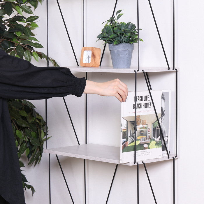 EZBO ワイヤーラック5段 60幅 ホワイトオーク ホワイトウォッシュ 幅610×奥行310×高さ1555 fj-67328の画像