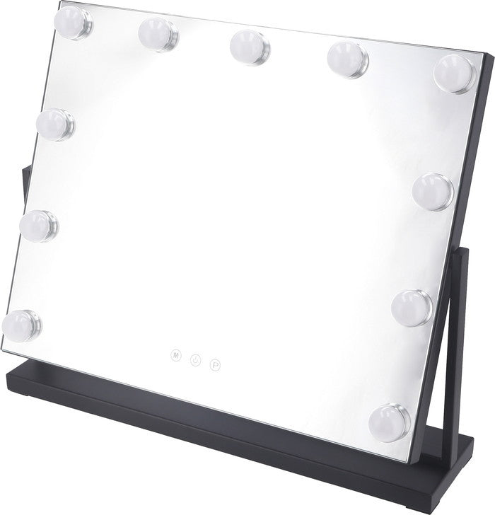 プレミアムLEDミラー yumeka BK LED-500 ブラック 幅500×奥行120×高さ425mm fj-67781の画像