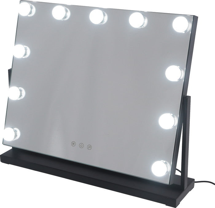 プレミアムLEDミラー yumeka BK LED-500 ブラック 幅500×奥行120×高さ425mm fj-67781の画像
