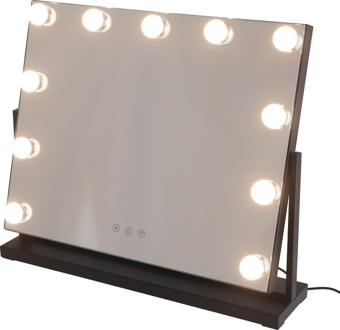 プレミアムLEDミラー yumeka BK LED-500 ブラック 幅500×奥行120×高さ425mm fj-67781の画像