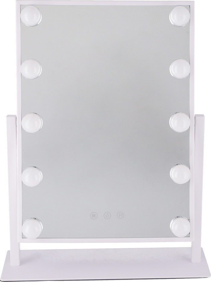 プレミアムLEDミラー yumeka WH LED-365 ホワイト 幅365×奥行120×高さ464mm fj-67782の画像