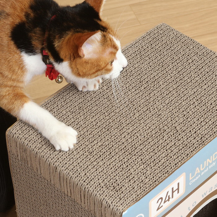 猫の爪とぎ ランドリー 54225 ナチュラル 完成品 W340×D230×H400mm 1.3kg fj-68130の画像