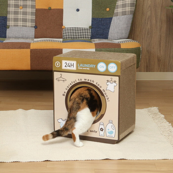 猫の爪とぎ ランドリー 54225 ナチュラル 完成品 W340×D230×H400mm 1.3kg fj-68130の画像