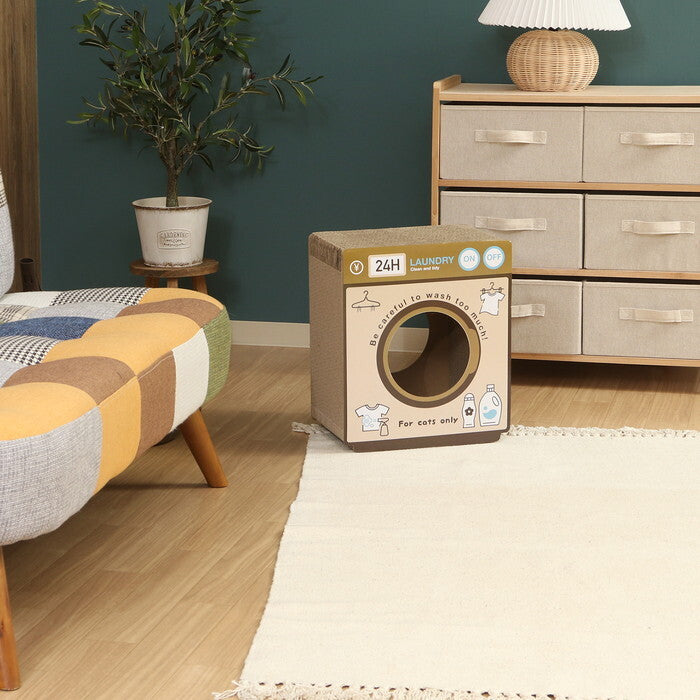 猫の爪とぎ ランドリー 54225 ナチュラル 完成品 W340×D230×H400mm 1.3kg fj-68130の画像