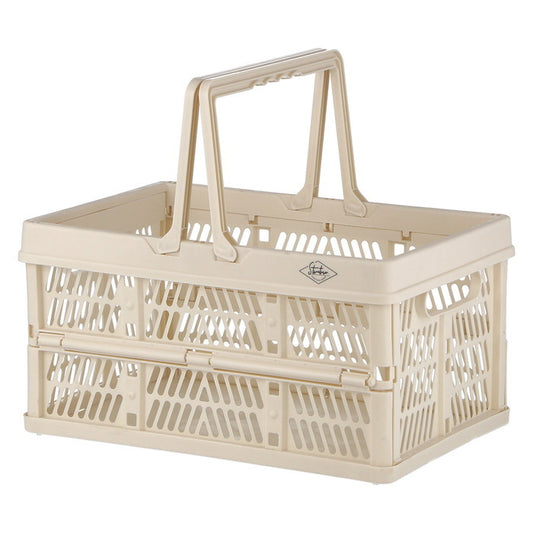 折りたたみ フォールディング コンテナ カゴ バスケット M WH 86444 ホワイト 幅380×奥行255×高さ200 fj-69002の画像