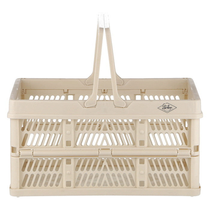 折りたたみ フォールディング コンテナ カゴ バスケット M WH 86444 ホワイト 幅380×奥行255×高さ200 fj-69002の画像