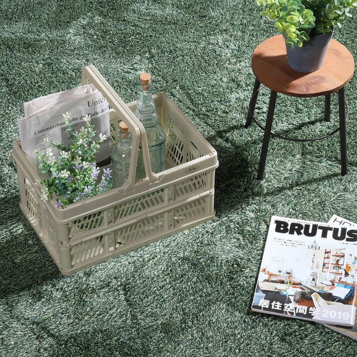 折りたたみ フォールディング コンテナ カゴ バスケット M WH 86444 ホワイト 幅380×奥行255×高さ200 fj-69002の画像