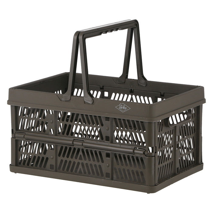 折りたたみ フォールディング コンテナ カゴ バスケット M KH 86445 カーキ 幅380×奥行255×高さ200 fj-69003の画像