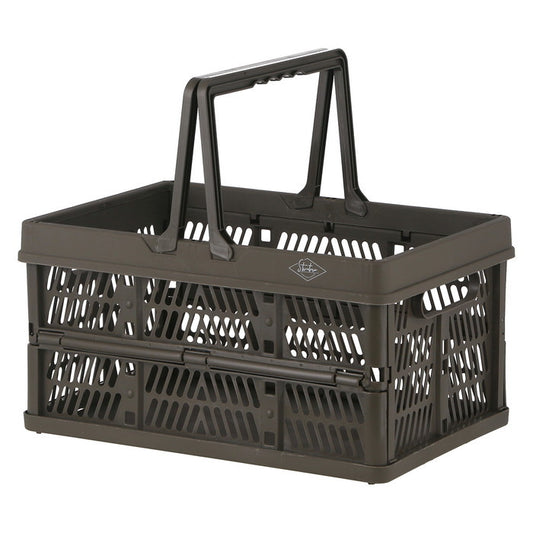 折りたたみ フォールディング コンテナ カゴ バスケット M KH 86445 カーキ 幅380×奥行255×高さ200 fj-69003の画像