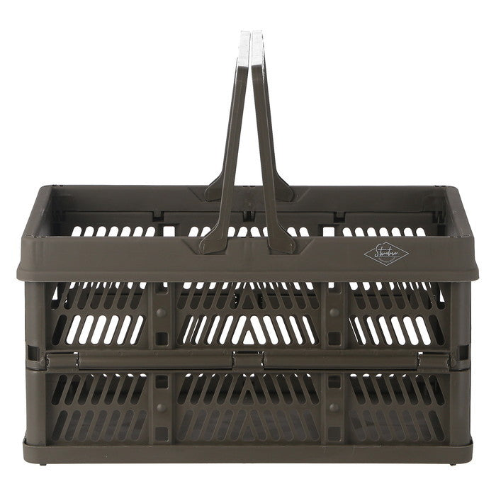 折りたたみ フォールディング コンテナ カゴ バスケット M KH 86445 カーキ 幅380×奥行255×高さ200 fj-69003の画像