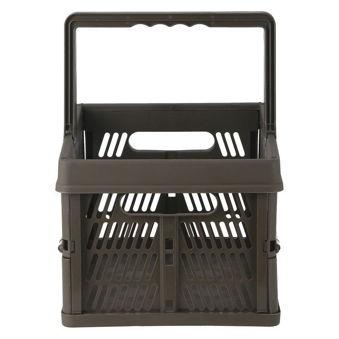 折りたたみ フォールディング コンテナ カゴ バスケット M KH 86445 カーキ 幅380×奥行255×高さ200 fj-69003の画像