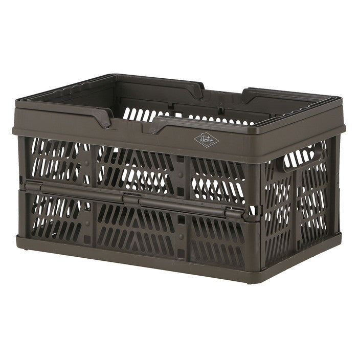 折りたたみ フォールディング コンテナ カゴ バスケット M KH 86445 カーキ 幅380×奥行255×高さ200 fj-69003の画像