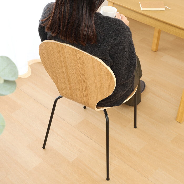 エピチェアー ブラックフレーム OAK ナチュラル 組立品 W480×D520×H870mm 3.5kg fj-69204の画像