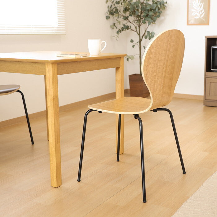 エピチェアー ブラックフレーム OAK ナチュラル 組立品 W480×D520×H870mm 3.5kg fj-69204の画像