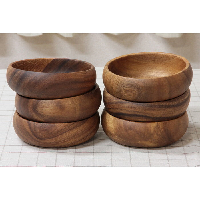 ラウンドボウル アカシア M ブラウン 完成品 W150×D150×H50mm 0.105kg fj-69393の画像