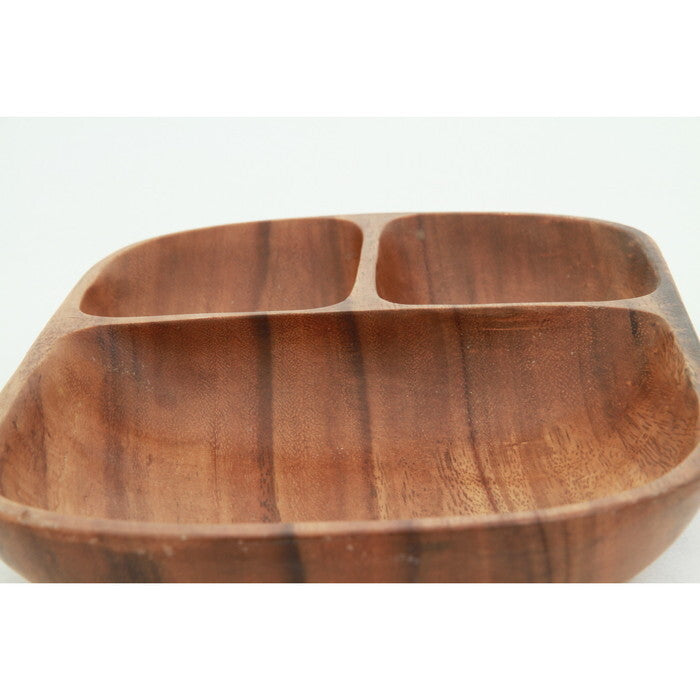 レクタングルトレーL アカシア 仕切付 95846･23509 ブラウン 完成品 W300×D180×H35mm 0.51kg fj-70191の画像