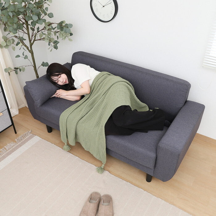 ソファ 2P ワイドGY グレー 完成品 一部取付 W1600×D710×H725mm fj-70240の画像