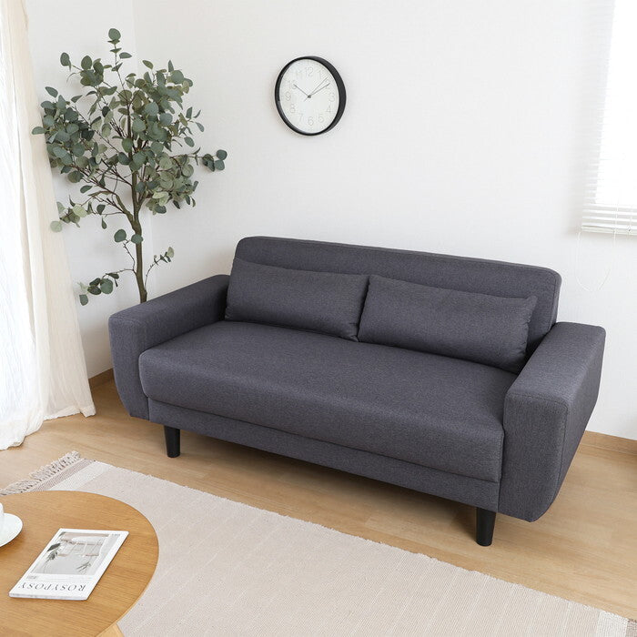 ソファ 2P ワイドGY グレー 完成品 一部取付 W1600×D710×H725mm fj-70240の画像