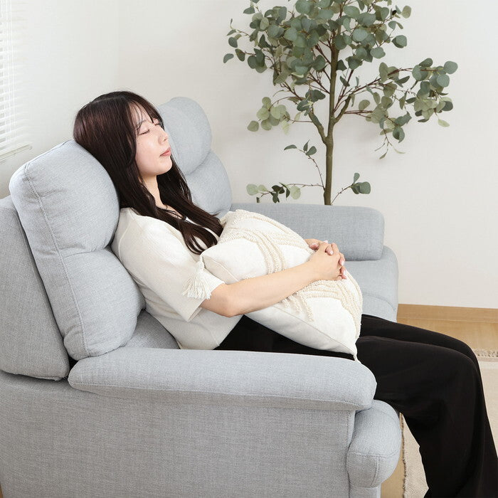 ファブリックソファ 3P 腰らく グレー 完成品 一部取付 W1860×D890×H920mm fj-70241の画像