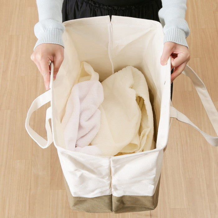 LB がまぐちランドリーバッグ GR グリーン 幅370×奥行260×高さ420 fj-70341の画像