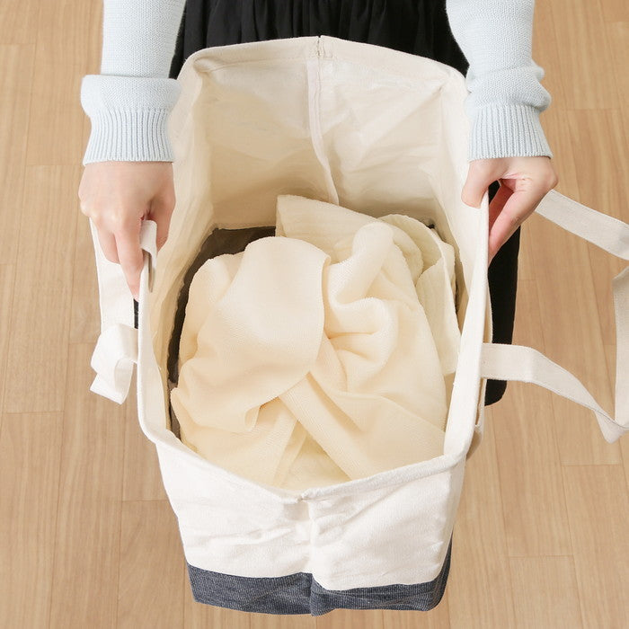 LB がまぐちランドリーバッグ NV ネイビー 幅370×奥行260×高さ420 fj-70342の画像