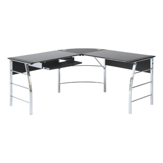 ガラスPCデスク L型 CT-1040BK fj-70390の画像