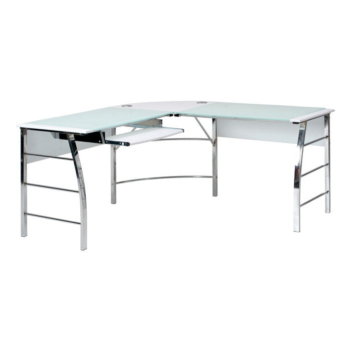 ガラスPCデスク L型 CT-1040WH fj-70391の画像