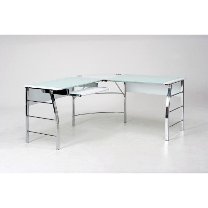 ガラスPCデスク L型 CT-1040WH fj-70391の画像