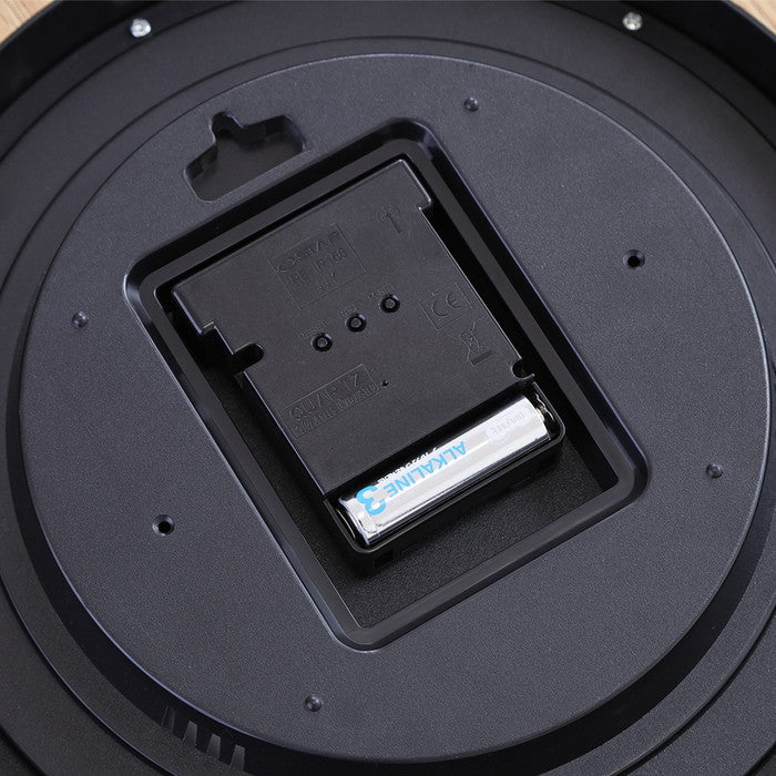 電波掛時計 掛け時計 シンプル 25cm BK ブラック 幅250×奥行250×高さ40 fj-70475の画像