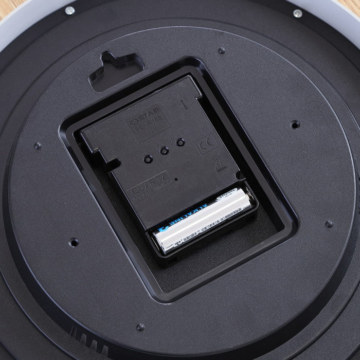 電波掛時計 掛け時計 シンプル 25cm WH ホワイト 幅250×奥行250×高さ40 fj-70476の画像