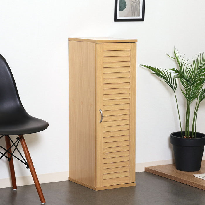 スリムシューズボックス 靴箱 ルーバー扉 NA SB3090 RD ナチュラル 幅287×奥行330×高さ900mm fj-70746の画像