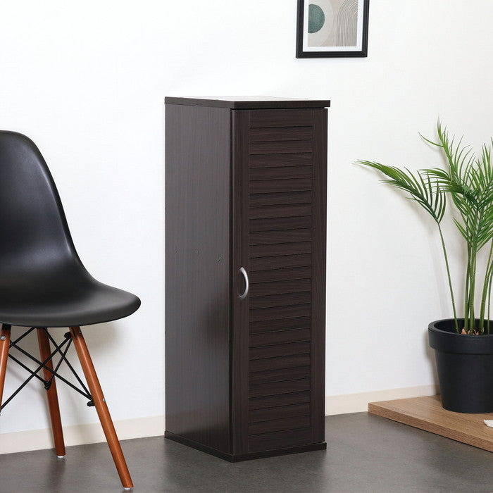 スリムシューズボックス 靴箱 ルーバー扉 BR SB3090 RD ブラウン 幅287×奥行330×高さ900mm fj-70747の画像