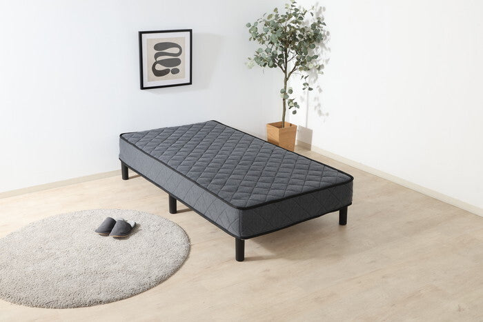 マットレス 圧縮 脚付 S シングル ハーパー グレー 完成品 一部取付 W970×D1950×H370mm fj-70823の画像