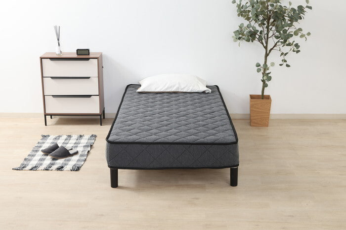 マットレス 圧縮 脚付 S シングル ハーパー グレー 完成品 一部取付 W970×D1950×H370mm fj-70823の画像