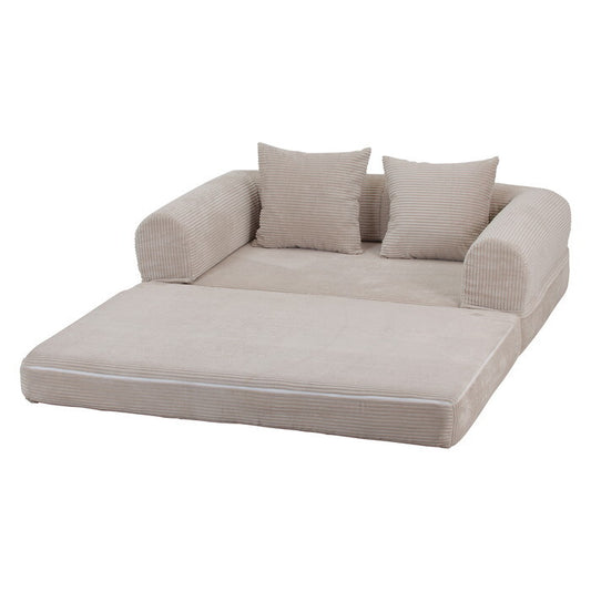 ソファ だらりんソファ シフォン BE ベージュ 完成品 W1400×D950-1900×H420-580mm fj-70824の画像