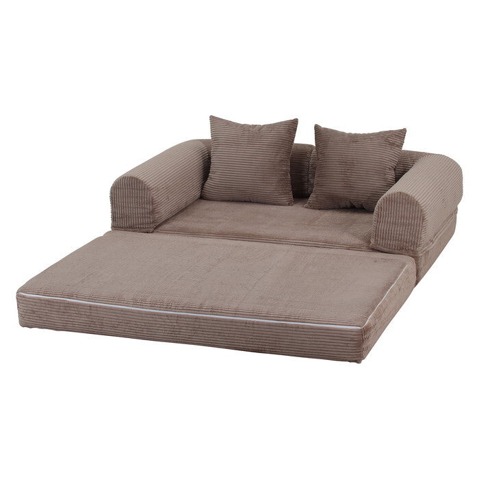 ソファ だらりんソファ シフォン BR ブラウン 完成品 W1400×D950-1900×H420-580mm fj-70825の画像