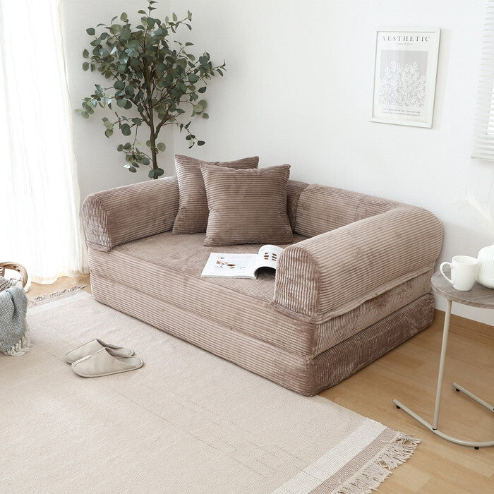 ソファ だらりんソファ シフォン BR ブラウン 完成品 W1400×D950-1900×H420-580mm fj-70825の画像