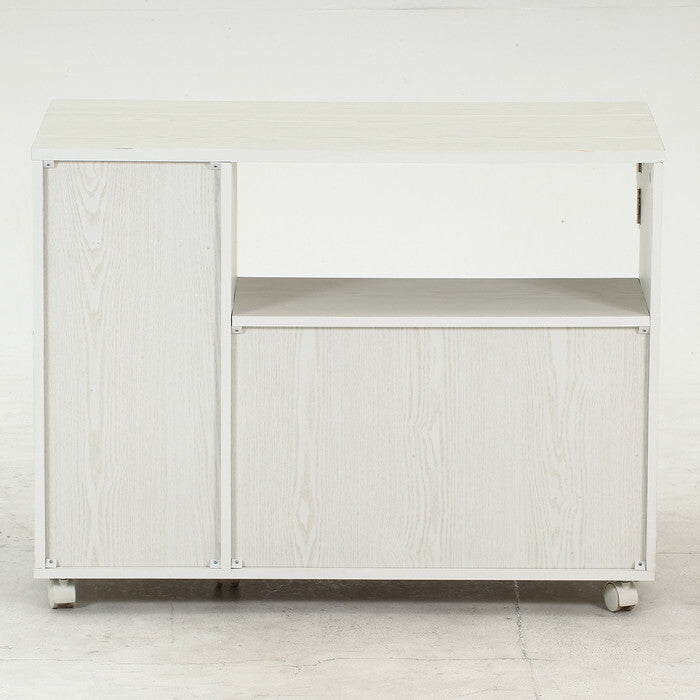 キッチンカウンター90幅 バタフライ WHW ホワイトウォッシュ 組立品 W900×D340-475×H685mm 17.4kg fj-71146の画像