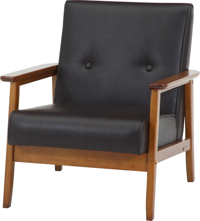 バイキャストPUソファ ミート 1P DBR 71730 ダｰクブラウン 幅640×奥行720×高さ700mm fj-71730の画像