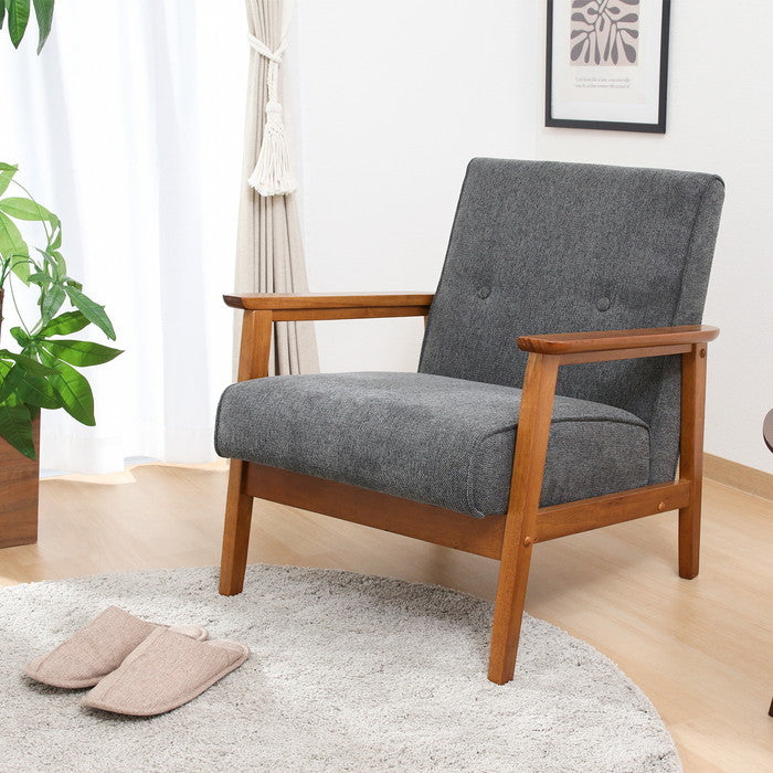 厚手ファブリックソファ ミート 1P GY 71732 グレｰ 幅640×奥行720×高さ700mm fj-71732の画像