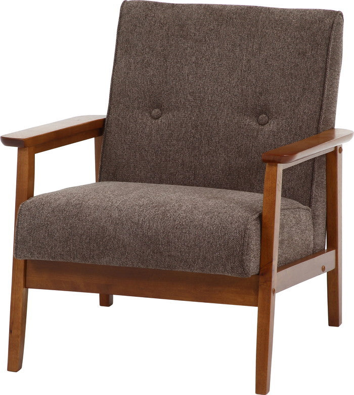 厚手ファブリックソファ ミート 1P BR 71733 ブラウン 幅640×奥行720×高さ700mm fj-71733の画像