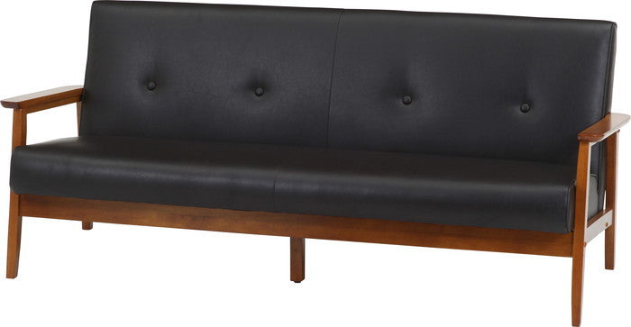 バイキャストPUソファ ミート 3P DBR 71734 ダｰクブラウン 幅1660×奥行720×高さ700mm fj-71734の画像