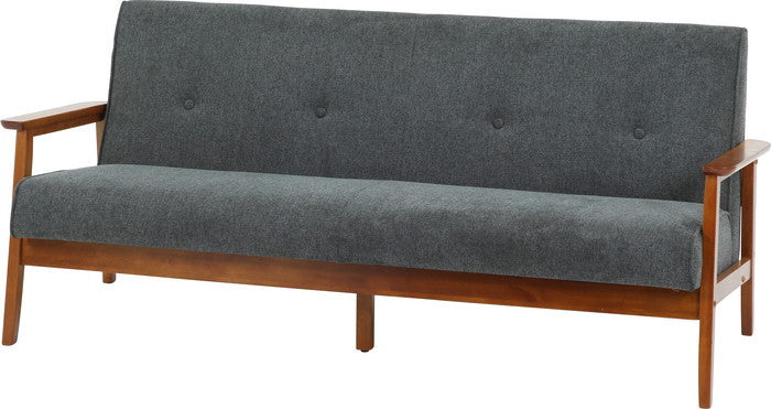 厚手ファブリックソファ ミート 3P GY 71736 グレｰ 幅1660×奥行720×高さ700mm fj-71736の画像