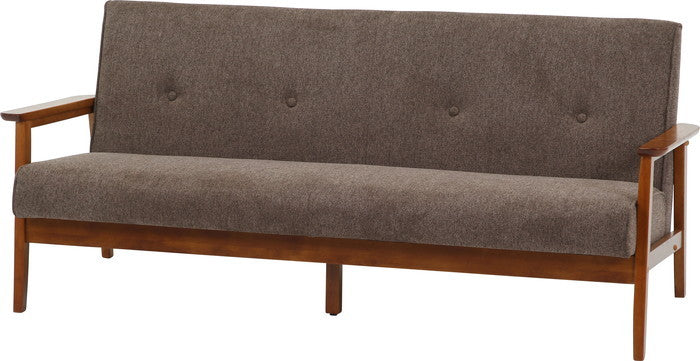 厚手ファブリックソファ ミート 3P BR 71737 ブラウン 幅1660×奥行720×高さ700mm fj-71737の画像