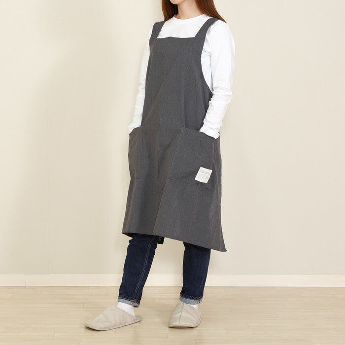 クロスエプロン グレー 完成品 W1000×D800×H0mm 0.17kg fj-71831の画像
