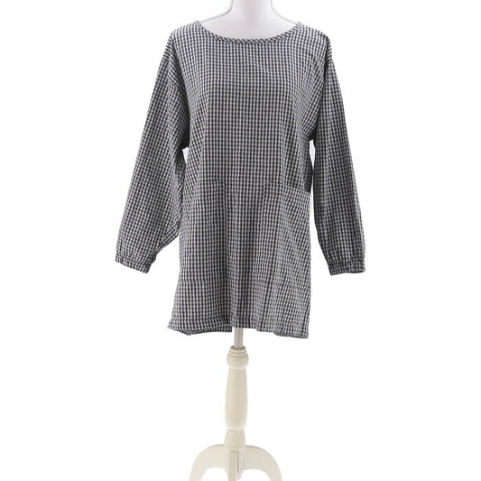 割烹着 水仕事しやすい ブラック チェックブラック 完成品 W1150×D810×H0mm 0.28kg fj-71837の画像